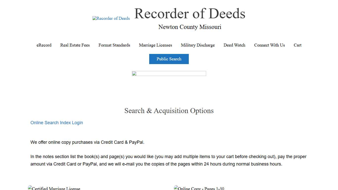 Public Search – Recorder of Deeds